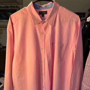 Mason James Pink Cotton Blend Stretch Long-Sleeve Button-Up Shirt SZ XL